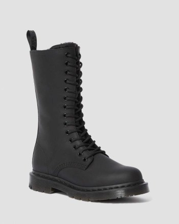 Dr Martens 1914 Wintergrip Vysoke Cizmy Damske Čierne Biele | 5672-LIQEJ